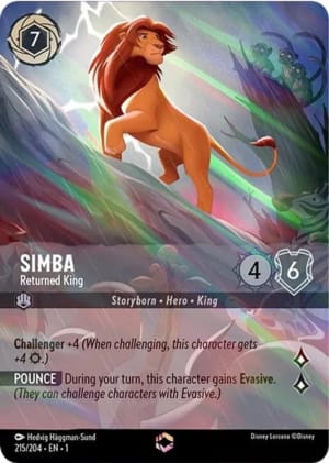 Simba Returned King Alternate Art in Disney Lorcana